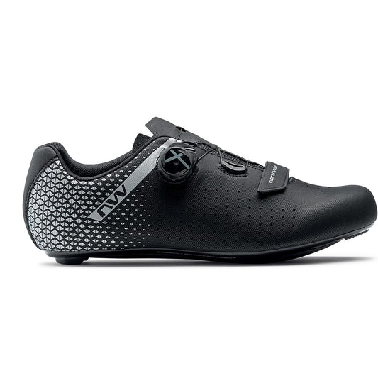 Northwave, Core Plus 2 Wide, Road Shoes, Black/Silver, 41